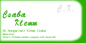 csaba klemm business card